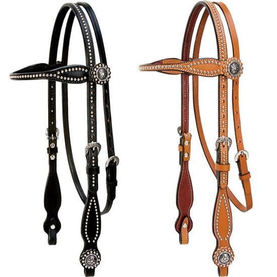 Weaver Horse Headstall Back In Black Browband Black Floral
