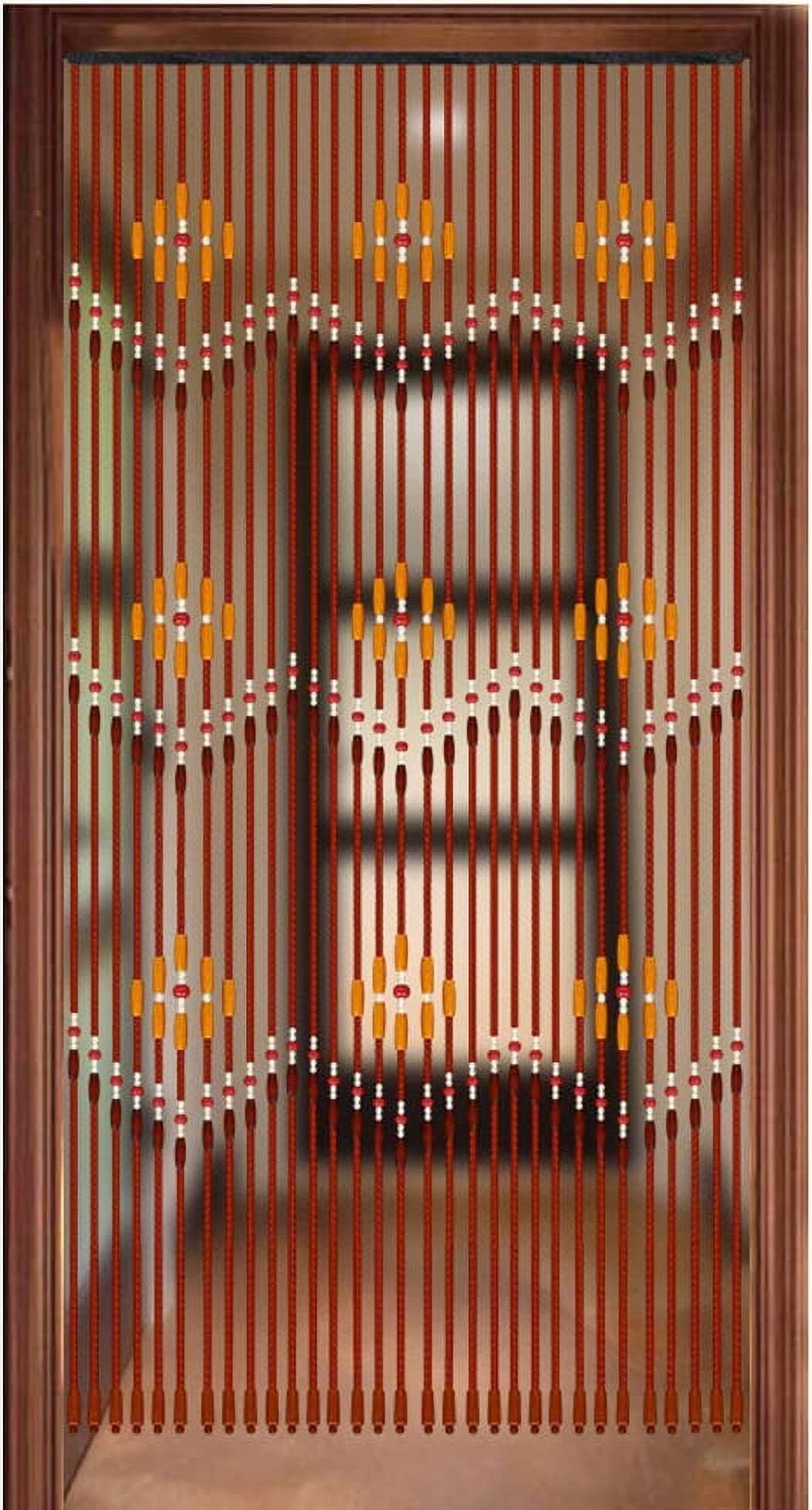 Beaded Curtain Wood and Bamboo Door Beads Curtain Room Divider Doorway Hanging Curtain for Doors Window Hallway Entrance 35.4x86.6inch