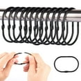 thumbnail image 2 of Pebbuoy 10Pcs Bathroom Shower Curtain Rings Metal Shower Hooks Tightly Closed Anti-Drop Smooth Gliding Curtain Rings, 2 of 7