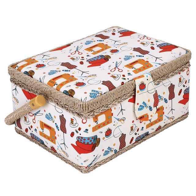 Sewing Basket, Craft Sewing Tool Needle Thread Basket Fabric Sewing Basket Sewing Basket Organizer Sewing Box For Sewing Supplies Household Storage Box For Handwork Household