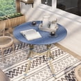 thumbnail image 6 of Furniture of America Reo French Aluminum Patio Counter Dining Table in Blue, 6 of 7