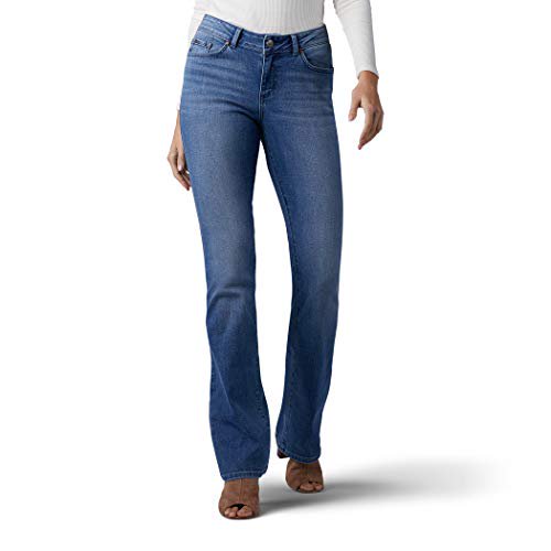 Lee Women's Modern Series Curvy Fit Bootcut Jean with Hidden Pocket, Majestic, 12