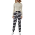 thumbnail image 2 of xiaxaixu Female Thickened Elk Print High Waist Pyjama Trousers Lacing Pants, 2 of 9