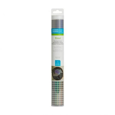 Cricut® Premium Vinyl™ Holographic Mosaic Squares – Permanent, Black, 12" x 48"