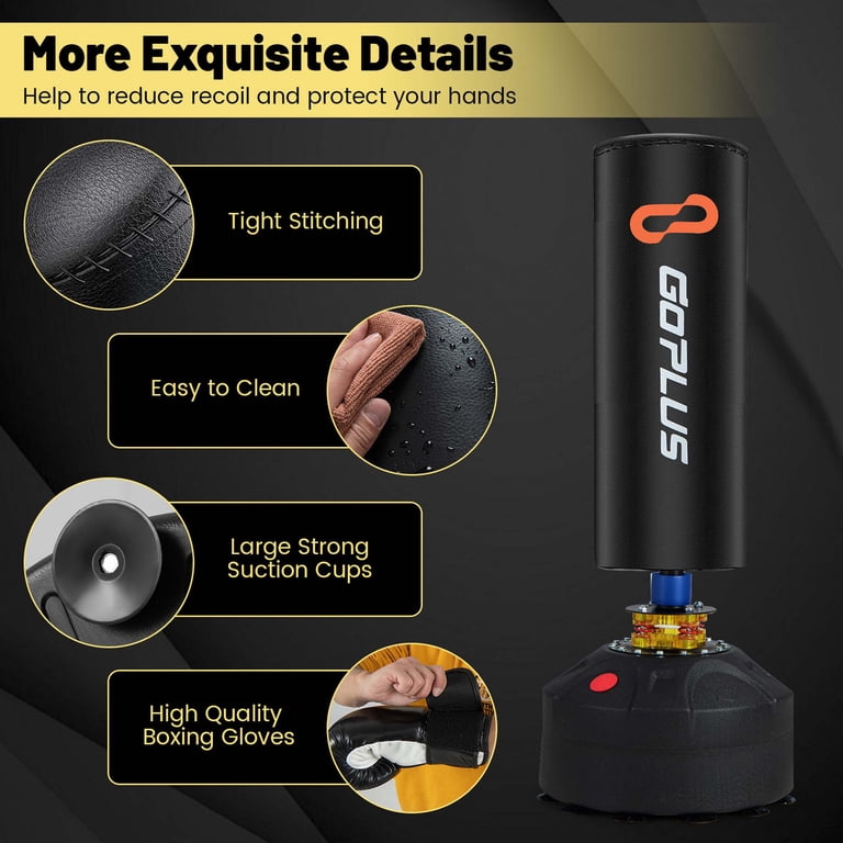 Costway Freestanding Punching Bag with Stand Suction Cup Base 5