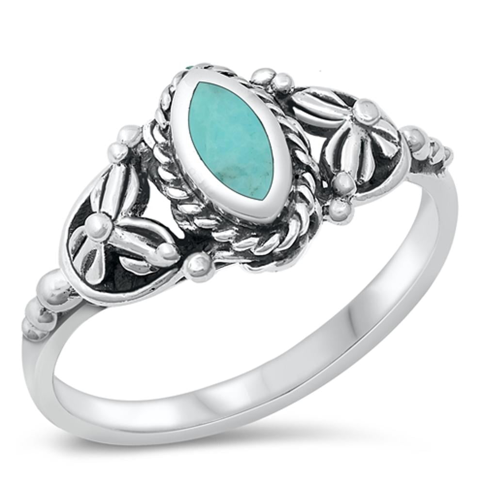 Sterling Silver Simulated Emerald Heart Ring - Solid 925 Silver, Love Band, Size 10