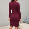 thumbnail image 5 of XMMSWDLA Clearance Women Dresses Promotion Sale ,Women Solid Turn Down Neck Long Sleeve Buttons Bodycon Casaul Work formal Dress Plus Size Dresses, 5 of 8