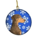 thumbnail image 1 of Doberman Winter Snowflakes Holiday Christmas Ceramic Ornament, 1 of 1