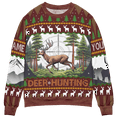 thumbnail image 2 of Lotusprinthandmade Personalized Brown Deer Hunting and Pattern Forest Multicolor Print Crew-neck Sweatshirt 3D (Made in Vietnam) S-5XL (S), 2 of 5