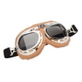 thumbnail image 4 of Gafas de motocicleta a prueba de polvo, antivaho, a prueba de arena, resistencia al impacto, gafas de montar vintage para montañismo, ciclismo, senderismo, marco amarillo con lente gris, 4 of 10