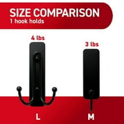 Command Medium Decorative Hooks, Matte Black, Damage Free Decorating, 1 Hook and 2 Strips
