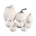 thumbnail image 4 of 8 Pieces Artificial Harvest Pumpkins Assorted Size Stackable Halloween Decoration Environmentally Friendly Lifelike for Home Kitchen White, 4 of 8