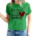 thumbnail image 2 of Pisexur T-shirt de la Saint-Valentin pour Femmes, Imprimé Amour, Manches Courtes, Col Rond, 2 of 5