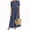 *Dark Blue, variant on Women's Button Down Denim Flared Maxi Dress,Casual Summer Dress Black,Women's Plus L