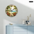 FCXZI 10 Inch Round Wooden Wall Clock Window Tropical Beach View Silent ...