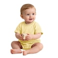 thumbnail image 4 of biudgviw Baby Boy Girl Onesie Romper Infant Plain Oversize T-Shirt Casual Round Neck Short Sleeve Bodysuit Cotton Summer Clothes(Yellow,12-18 Months), 4 of 6