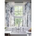 thumbnail image 3 of Sheer Curtains 63 Inches Long, Grey Forest Light Filtering Window Curtains for Living Room/Bedroom, Abstract Vintage Oil Painting Trees Rod Pocket Voile Sheer Curtain Drapes, 52"W x 63"L, 2 Panels, 3 of 8