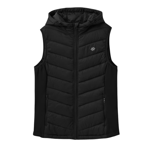 YIRUIYA Women's Fleece Lined Puffer Hooded Vest Insulated Puffer Hybrid Full Zip Down Jacket