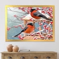 thumbnail image 3 of Designart 'Two Tits Sit On A Snow-Covered Berries Branch ' Traditional Framed Art Print, 3 of 4