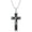 D1-Natural Black Onyx, variant on Natural Gemstone Faith Cross Necklace for Women 925 Sterling Silver Faith Cross Pendant with Genuine Gemstone Jewelry Gifts