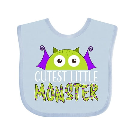 

Inktastic Cutest Little Monster- green monster Boys or Girls Baby Bib