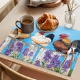 thumbnail image 3 of Vintage Rooster Placemats Set of 8 Spring Floral Farmhouse Animals Place Mats Indoor Wipeable Table Mats Washable Cloth Dining Table Placemats for Kitchen Holiday Party Home Decor 13x19 Inch, 3 of 9