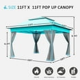 thumbnail image 3 of Meetleisure 11'x11' Pop Up Gazebo for Patios, Outdoor Canopy Tent with Sidewalls, Mosquito Netting, Pop Up Shelter for Wedding Party, Blue, 3 of 12