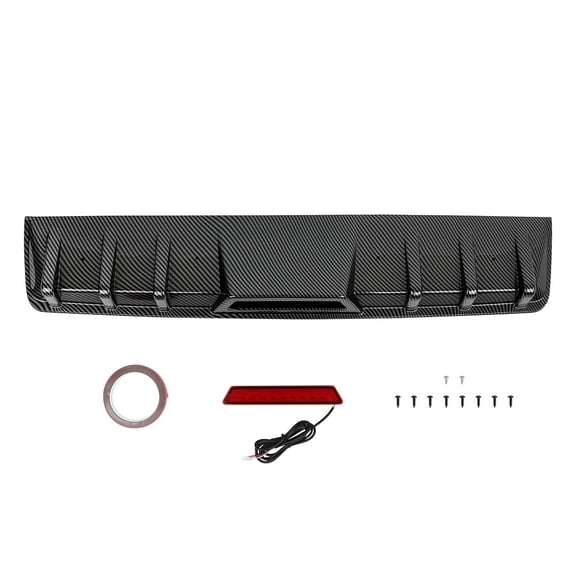 Rear Bumper Diffuser Lip w/ LED Tail Brake Stop Light For Infiniti G35 G37 SEDAN