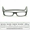 thumbnail image 3 of 2 Pairs Reading Glasses Hanging Folding Magnetic Front Click Connect Neck Readers Lightweight Eyeglasses for Men and Women 2.0,2,Black,Adult,Square,-2.0, 3 of 6