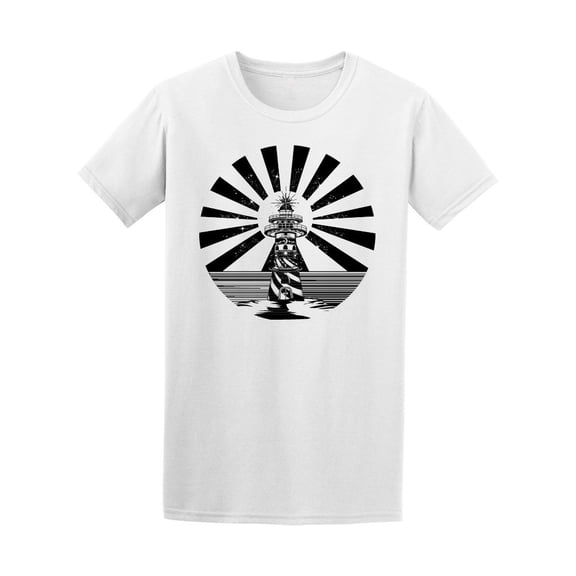 Retro Lighthouse And Beach Tee Men's -Image by Shutterstock
