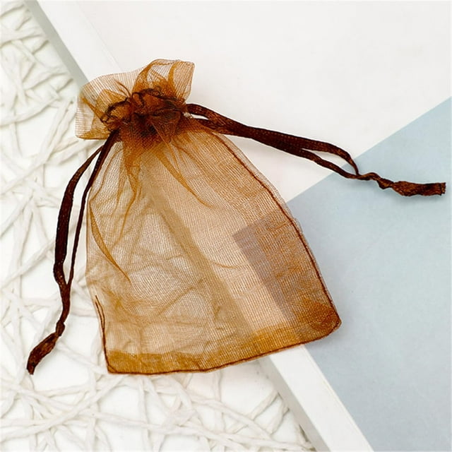 Yazoeia 100 Pcs Sheer Organza Bags, Wedding Favor Bags with Drawstring, Makeup Organza Favor Bags, Drawstring Net Gift Bags, Jewelry Gift Bags for Party Wedding Gift Return Store, CJC912-166192