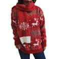 thumbnail image 1 of Gibobby Suéter navideño mujer Moda mujer cuello redondo manga larga de nieve Jacquard Navidad suéter bufanda conjunto de dos piezas(Rojo,CH), 1 of 5