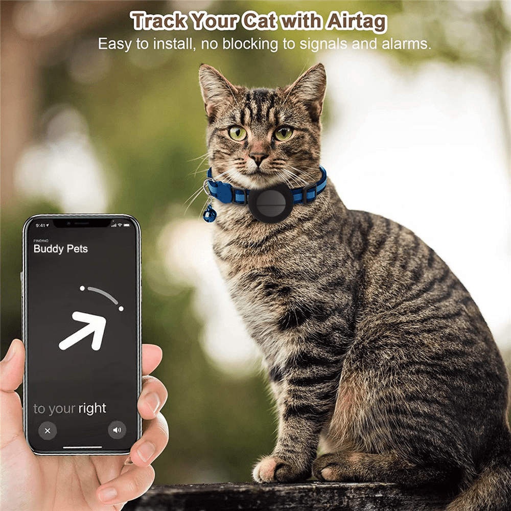 Smart Location Tracker and Pets Collar Holder with Dual Handles Leads, Personalized Smart Item Finder, MFi Certificated Dog Tracking Device, No Monthly Fee, Works with Apple Find My (iOS Only)