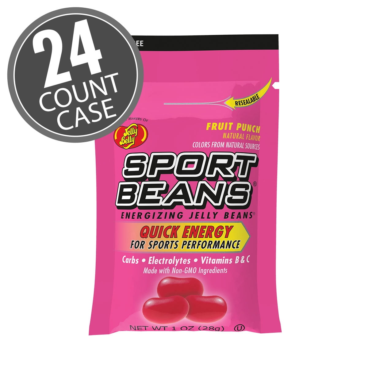 Jelly Belly Energizing Sports Beans Fruit Punch Flavor 1 Ounce Bags