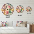 thumbnail image 4 of Designart 'Floral Botanical Retro XV' Mid-Century Modern Wood Wall Clock, 4 of 5