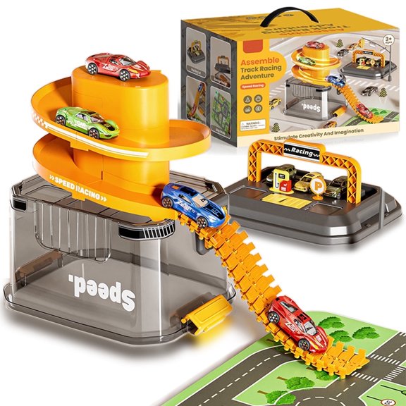 Car Track Set Race Track Toys for Boys Kids,Alloy Race Car,Toddler Puzzle Track Play Set Gift,Best Birthday Christmas Present for Kids Aage 3 4 5 6 Years Old