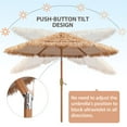 thumbnail image 5 of Autlaycil 7.5 ft Hula Thatched Tiki Patio Beach Umbrell,Patio Umbrella, Outdoor, Beach-Yellow, 5 of 7
