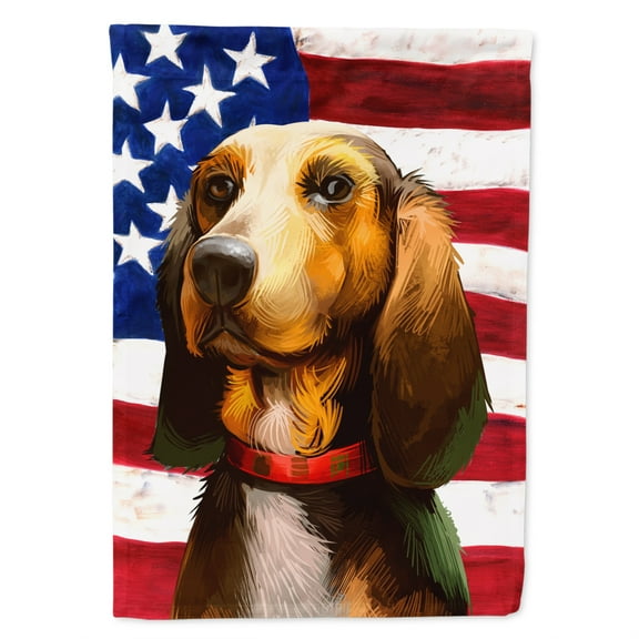 Carolines Treasures CK6464CHF Bruno Jura Hound Dog American Canvas House Size outdoor-flags, Multicolor