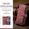 thumbnail image 3 of for Samsung Galaxy S20 FE Case Wallet for Women and Men, Samsung Galaxy S20 FE Case, PU Leather Magnetic Flip Strap Wristlet Zipper Card Holder Wallet Business Phone Cover for S20 FE, Red, 3 of 10