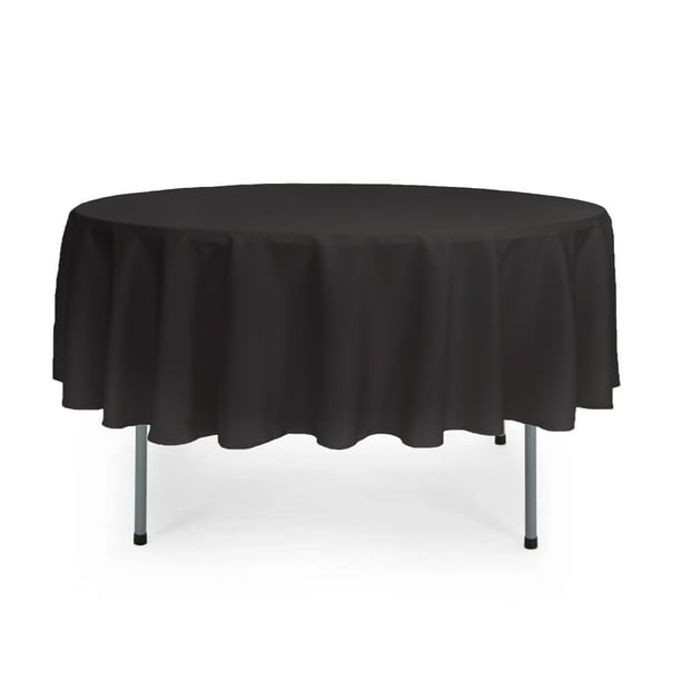 Your Chair Covers 90 Inch Round, Black Round Table Cloth
