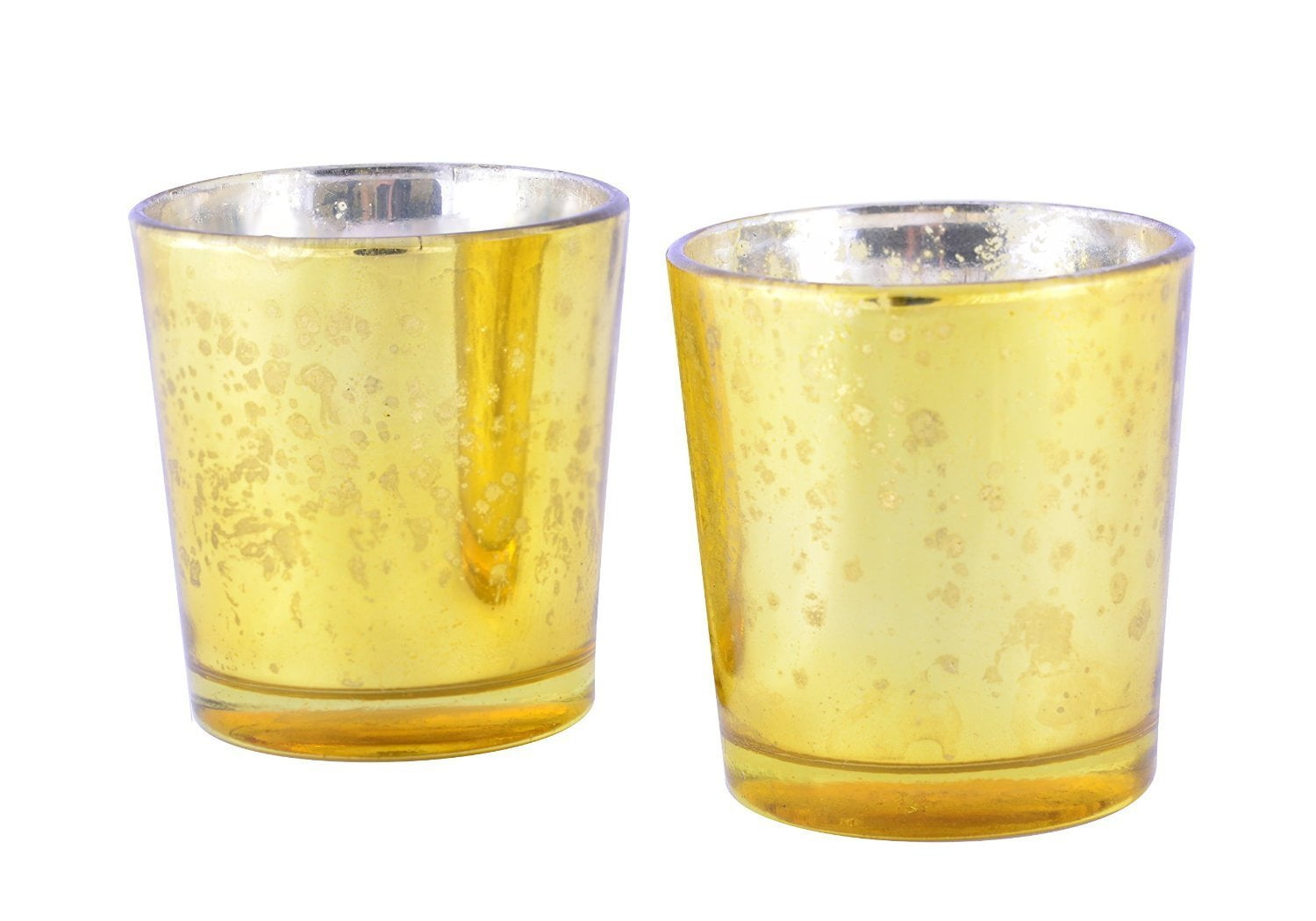 Set of 2 Gold Finish Crystal Votive Tealight Candle Holder For Home & Wedding 