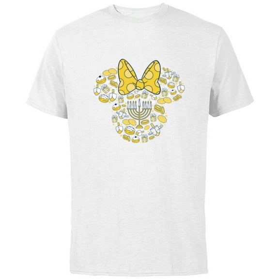 Disney Minnie Mouse Hanukkah Holiday - Short Sleeve Cotton T-Shirt for Adults - Customized-White