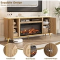 thumbnail image 5 of Vecenuy Fluted Fireplace TV Stand Up to 80" TVs, Modern Entertainment Center with 30" Electric Fireplace, Luxury Media Console with Adjustable Shelves for Living Room, Natural Oak, 5 of 9