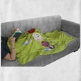 thumbnail image 6 of Vegetable Soft Flannel Fleece Throw Blanket, Cartoon Greek Salad Ingredients in Characters Fun Olive Oil Lemon Cheese, Cozy Plush for Indoor and Outdoor Use, 60" x 80", Multicolor, by Ambesonne, 6 of 6