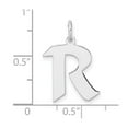 thumbnail image 2 of Small 925 Sterling Silver Rhodium Plated Artisan Block Letter R Initial Charm 21.79x12.58mm Wide 0.42mm Thick Pendant Ne, 2 of 2