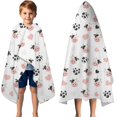 thumbnail image 3 of White Cow Heart Pattern Hooded Bath Towel，50"x30" for Ages 3 To 12 Kids, Quick Dry Lightweight Soft Microfiber Hood Beach Towel Cover Up for Kids, 3 of 7
