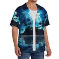 thumbnail image 2 of Fotbe Hawaiian Beach Pirate Moon Camisa Estampada de Manga Corta para Hombre, Casual de Verano, Estilo Playero, Sin Arrugas-Large, 2 of 5