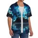 thumbnail image 2 of Balery Hawaiian Beach Pirate Moon Camisa Casual de Manga Corta con Botones para Hombre, Texturizada, Estilo Cubano, para Playa, Verano-Large, 2 of 5