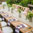 thumbnail image 4 of American Flag Cloth Napkins, Blue Red Flowers Patriotic 4th of July Washable and Reusable Dinner Napkins Set of 2, Table Napkin for Kitchen Party Birthday Wedding Hotel Housewarming 20"x20", 4 of 9