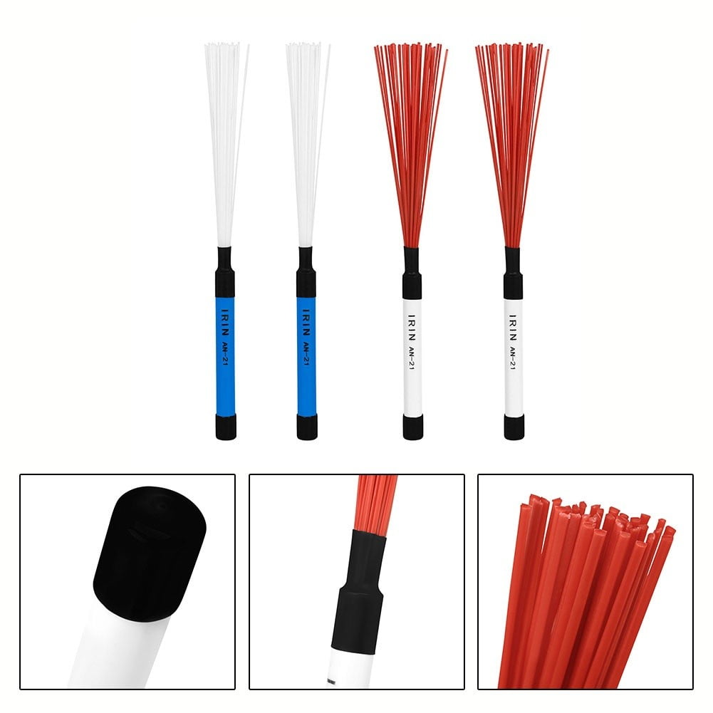 1 Pair Professional Cajon Drum Jazz Drum Brush Rod Sticks Percussion Parts Nylon